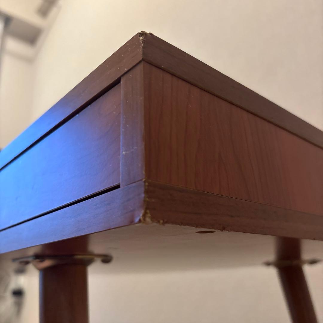 ブラウン木製センターテーブル 引き出し付き