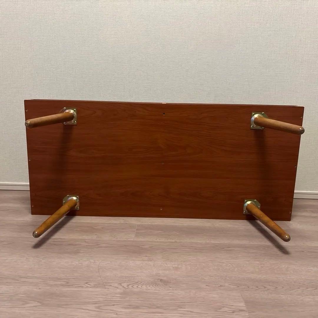 ブラウン木製センターテーブル 引き出し付き