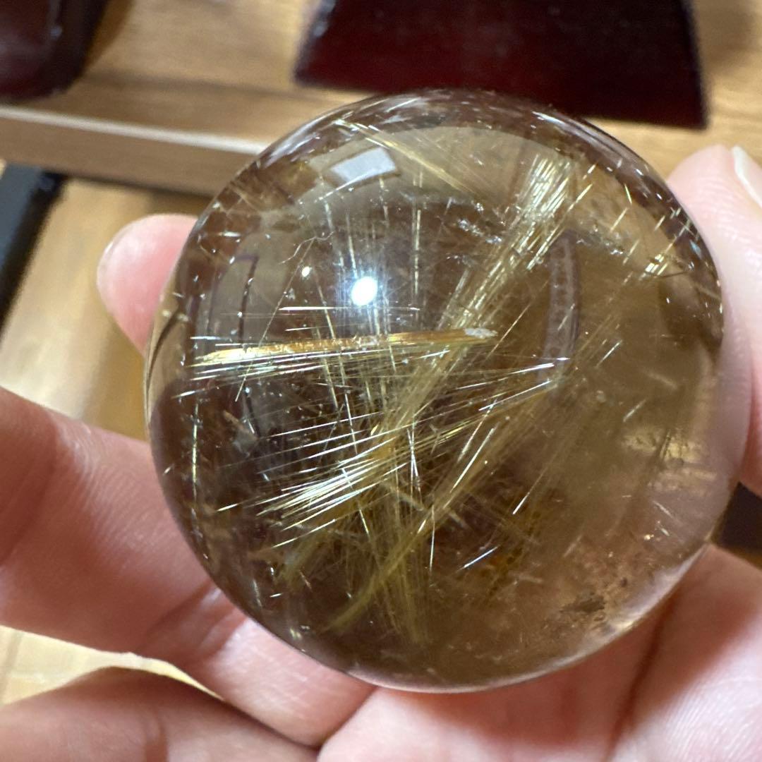 【極上品】コレクション級　ゴールドルチルスフィア 丸玉　約5cm 鑑別書付