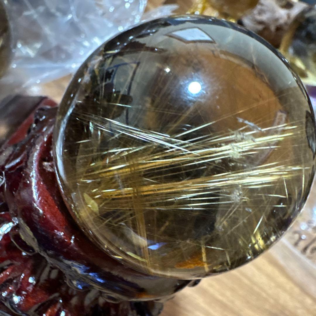 【極上品】コレクション級　ゴールドルチルスフィア 丸玉　約5cm 鑑別書付