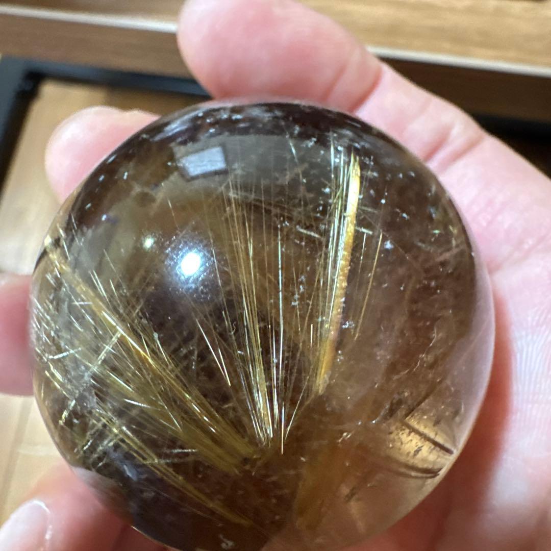 【極上品】コレクション級　ゴールドルチルスフィア 丸玉　約5cm 鑑別書付