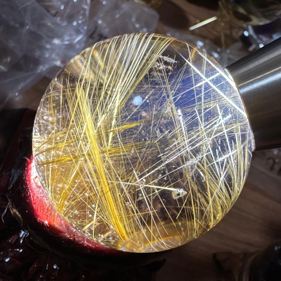 【極上品】コレクション級　ゴールドルチルスフィア 丸玉　約5cm 鑑別書付