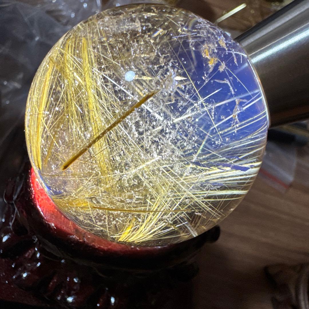 【極上品】コレクション級　ゴールドルチルスフィア 丸玉　約5cm 鑑別書付