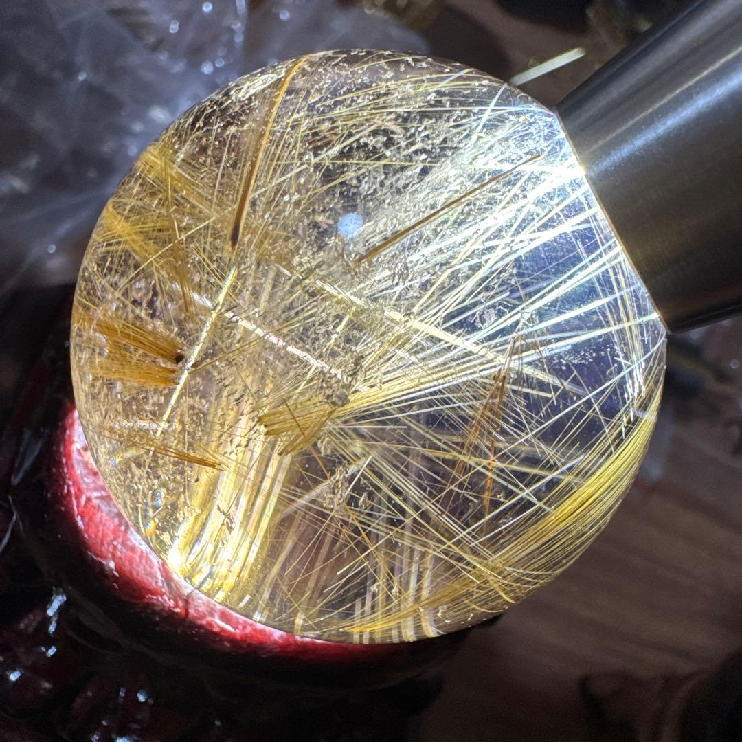 【極上品】コレクション級　ゴールドルチルスフィア 丸玉　約5cm 鑑別書付