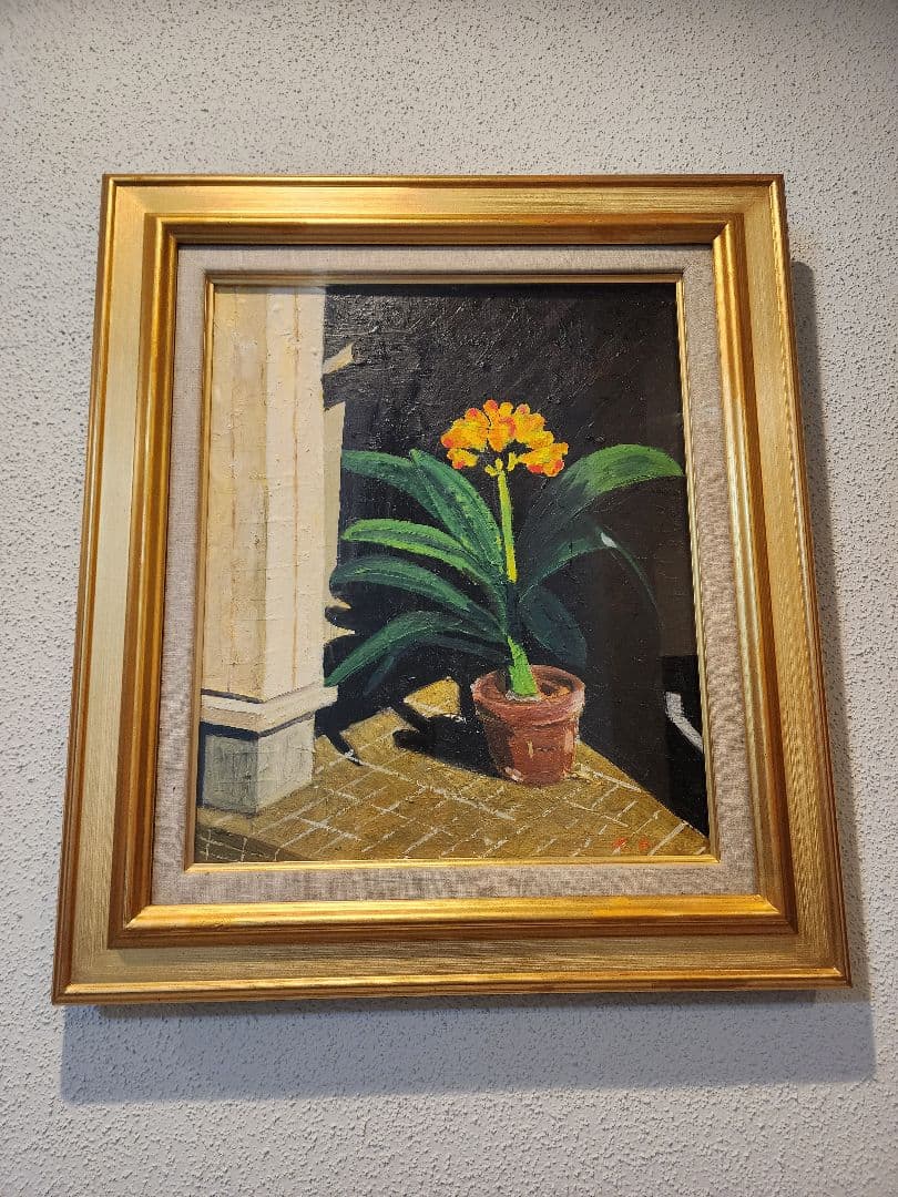 油絵■金色額縁つき　絵画 9631 ゴールド F20号 727×606mm アクリル板付き 油彩額縁 フレーム