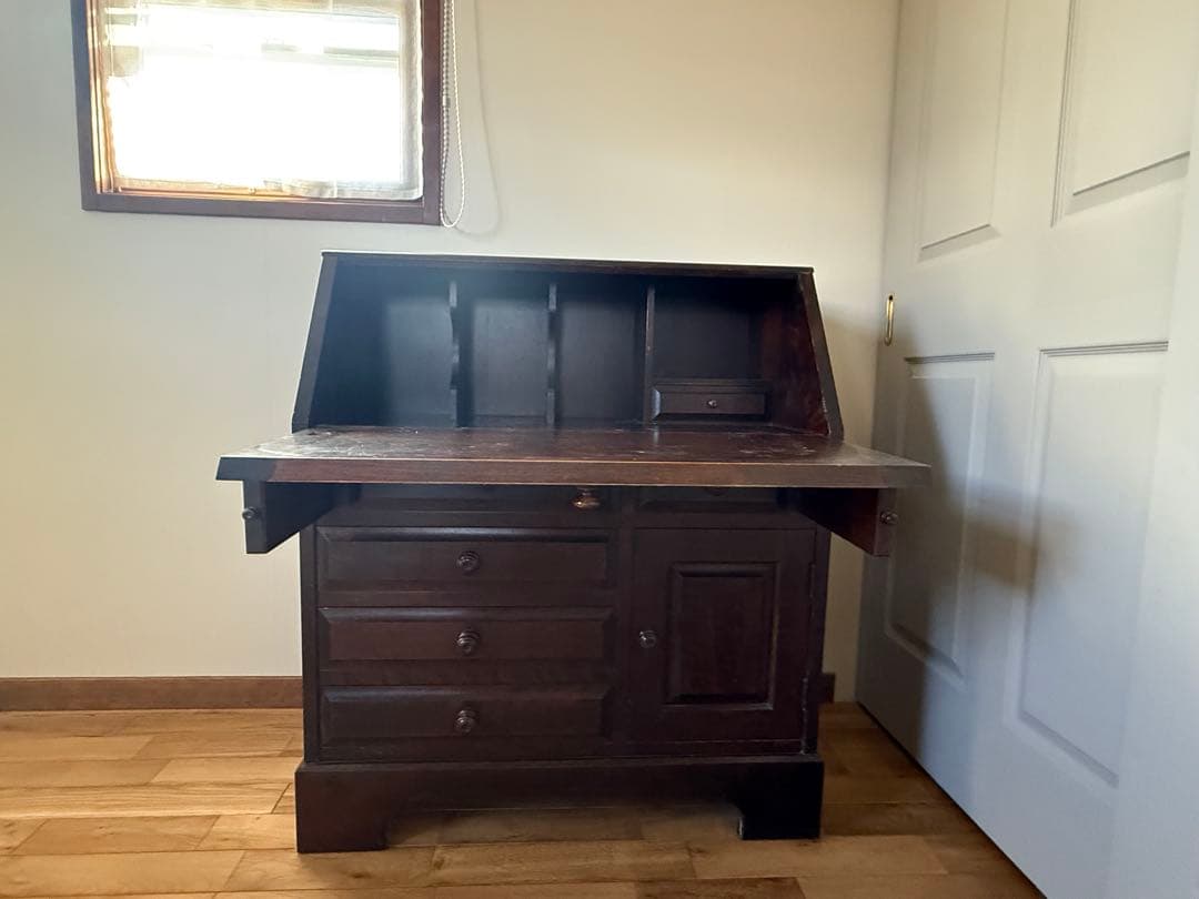 【ノンホルマリン】アンティーク ライティングビューロー デスク(北海道民芸家具)