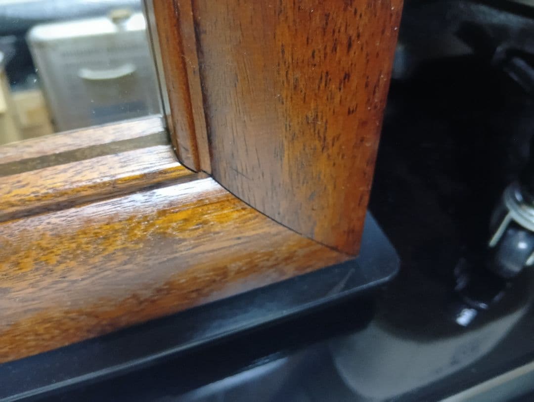 希少　1960's　デンマーク　チーク　無垢材　ラウンドフレーム　ミラー