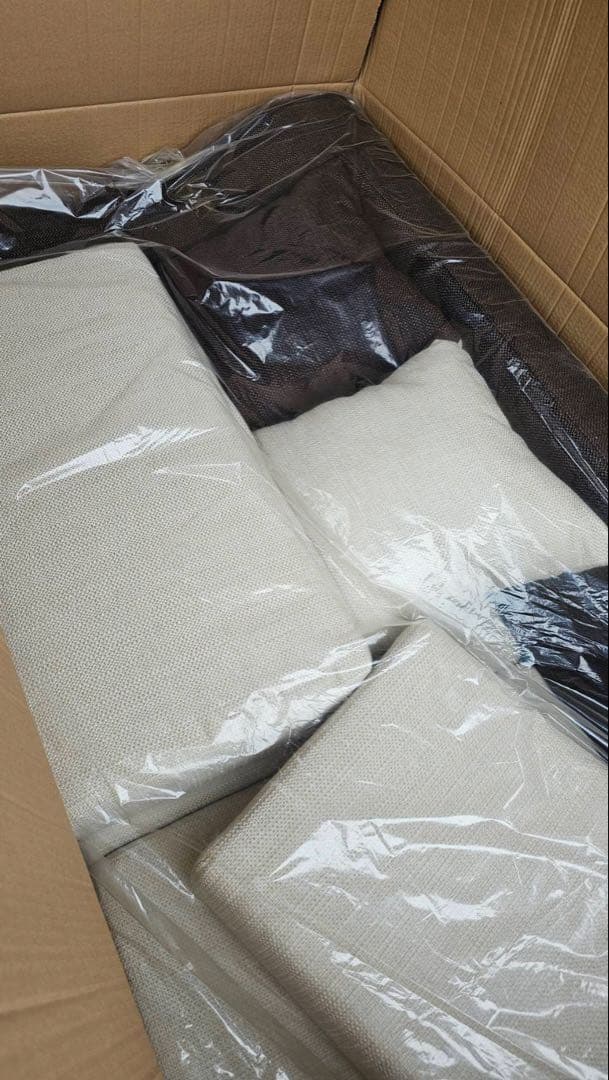 新品未使用　カバーリング大型コーナーカウチソファ　ブラウンｘアイボリー