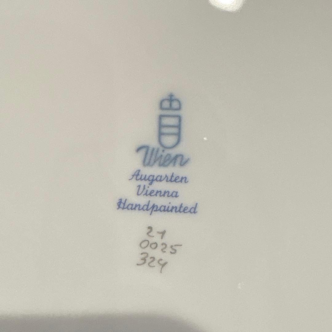 [アウガルテン]白磁・銀縁デザートプレート　6枚