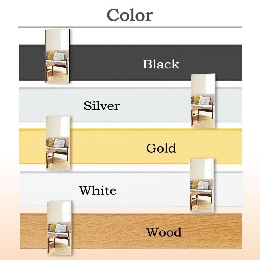 割れない鏡 ダンスミラー フィルムミラー 幅60cm 全身鏡 木目調 2299