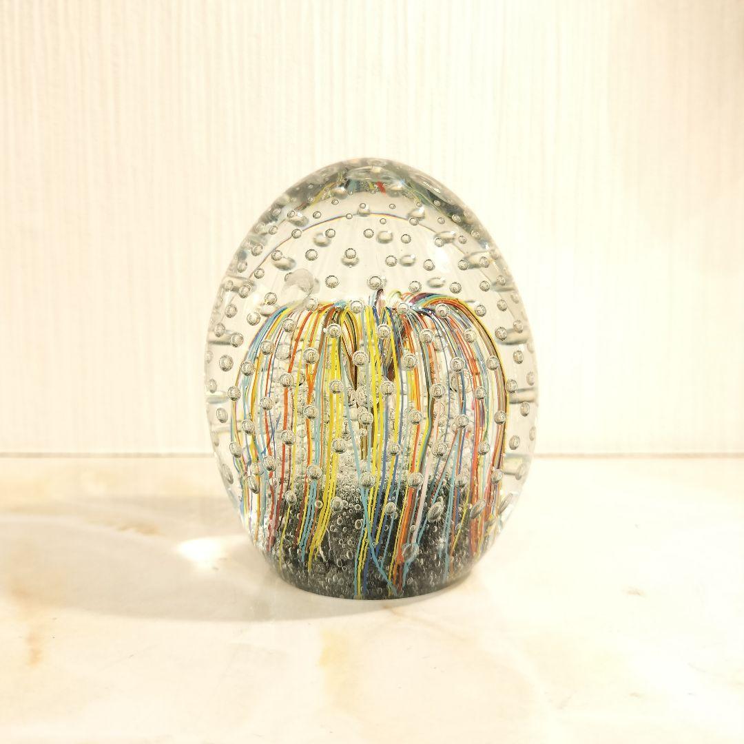 置物 Murano Glass Italy Egg Paperweight