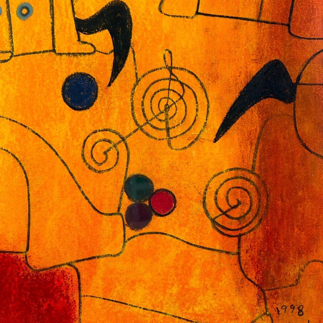 【最終値下げ】美品 谷川晃一「10月の翼」パステル画 1998年 額縁 絵本作家