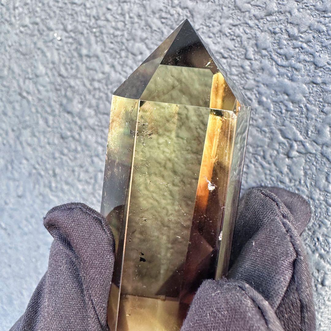 【開運 魔除】絶品❗️レインボー煙水晶スモーキーシトリン六角柱ファントムA1530