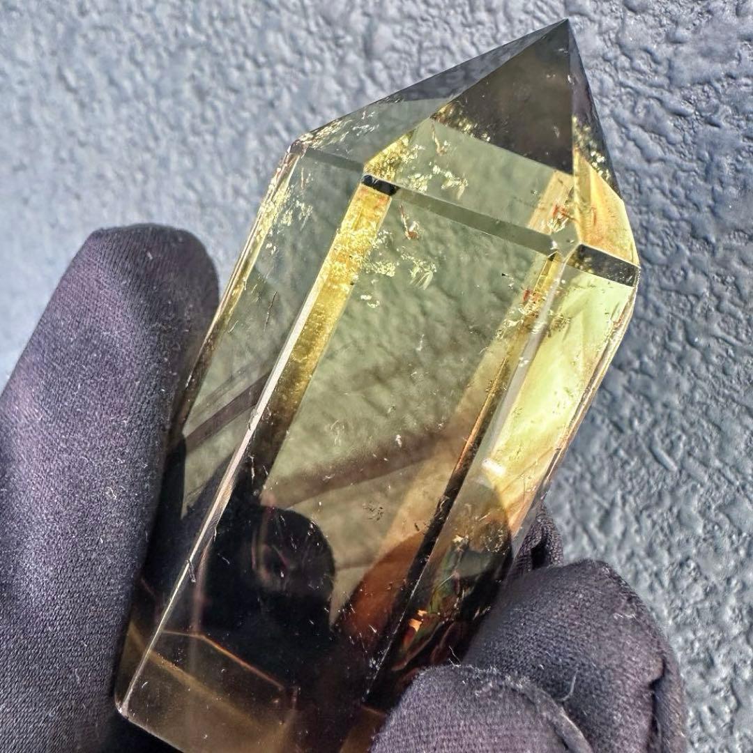 【開運 魔除】絶品❗️レインボー煙水晶スモーキーシトリン六角柱ファントムA1530