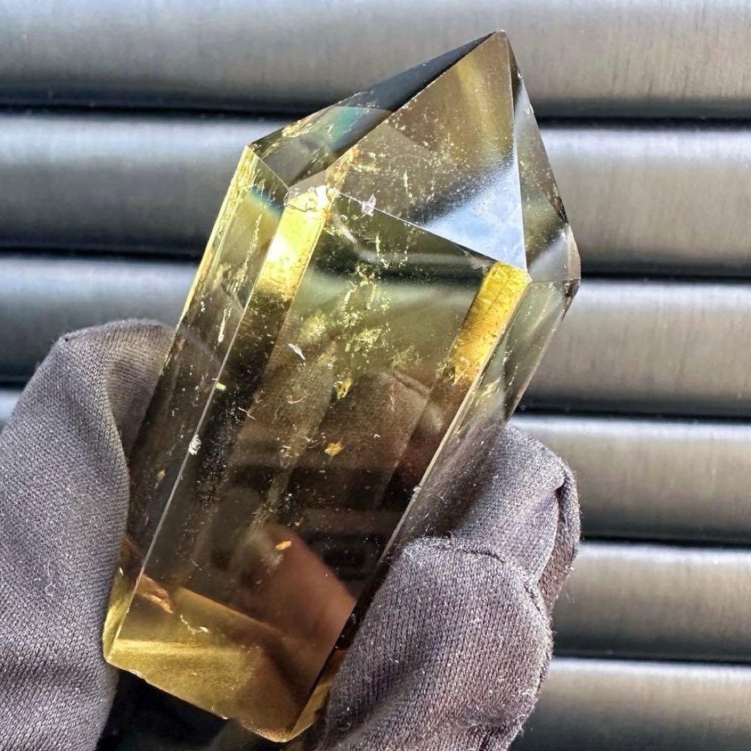 【開運 魔除】絶品❗️レインボー煙水晶スモーキーシトリン六角柱ファントムA1530