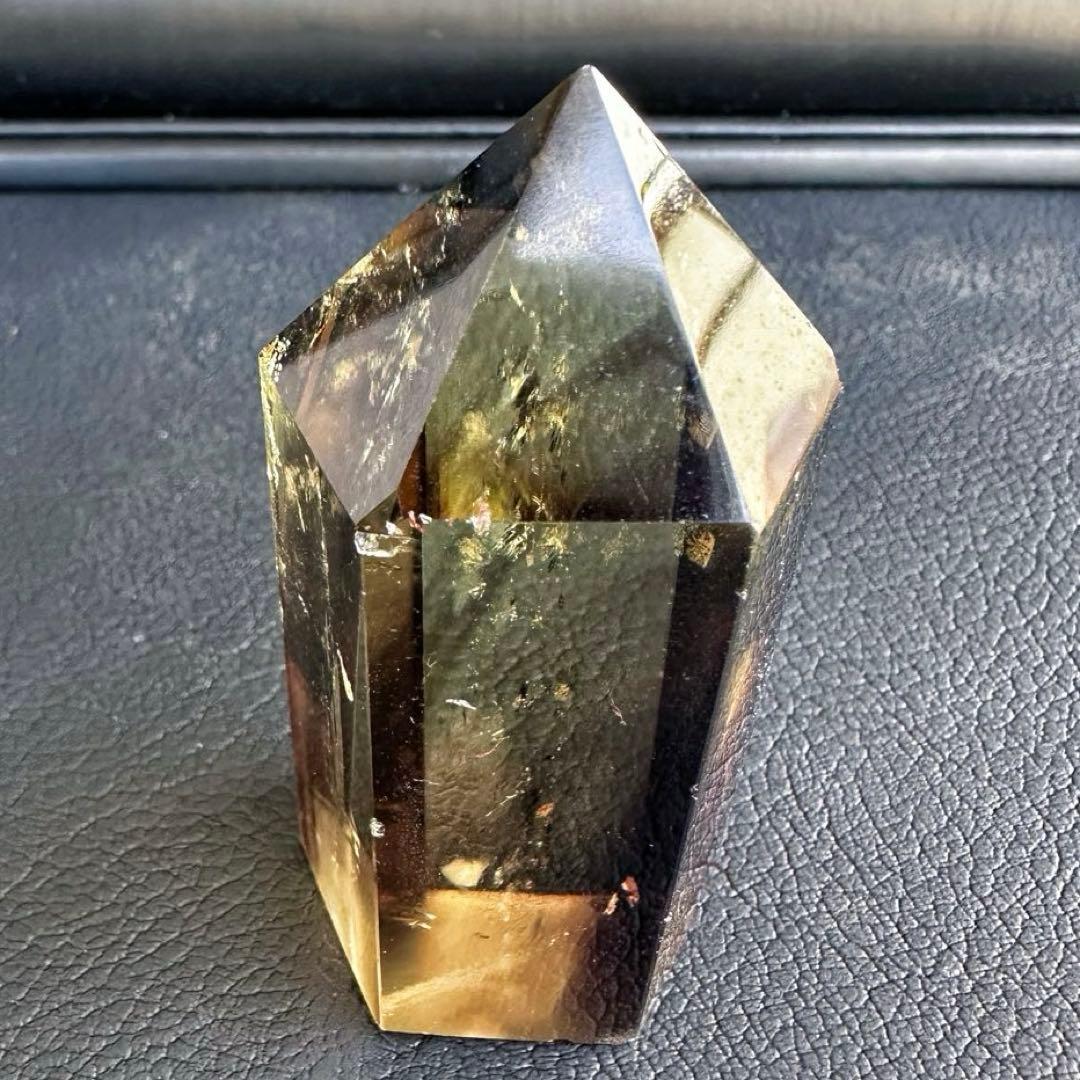 【開運 魔除】絶品❗️レインボー煙水晶スモーキーシトリン六角柱ファントムA1530