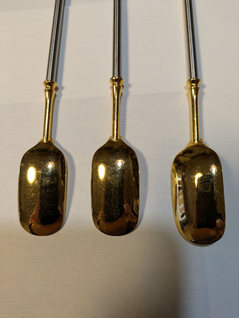 ごとうたかひろ様へb502、シルバー ゴールド 洋白 キャビアスプーン 5本