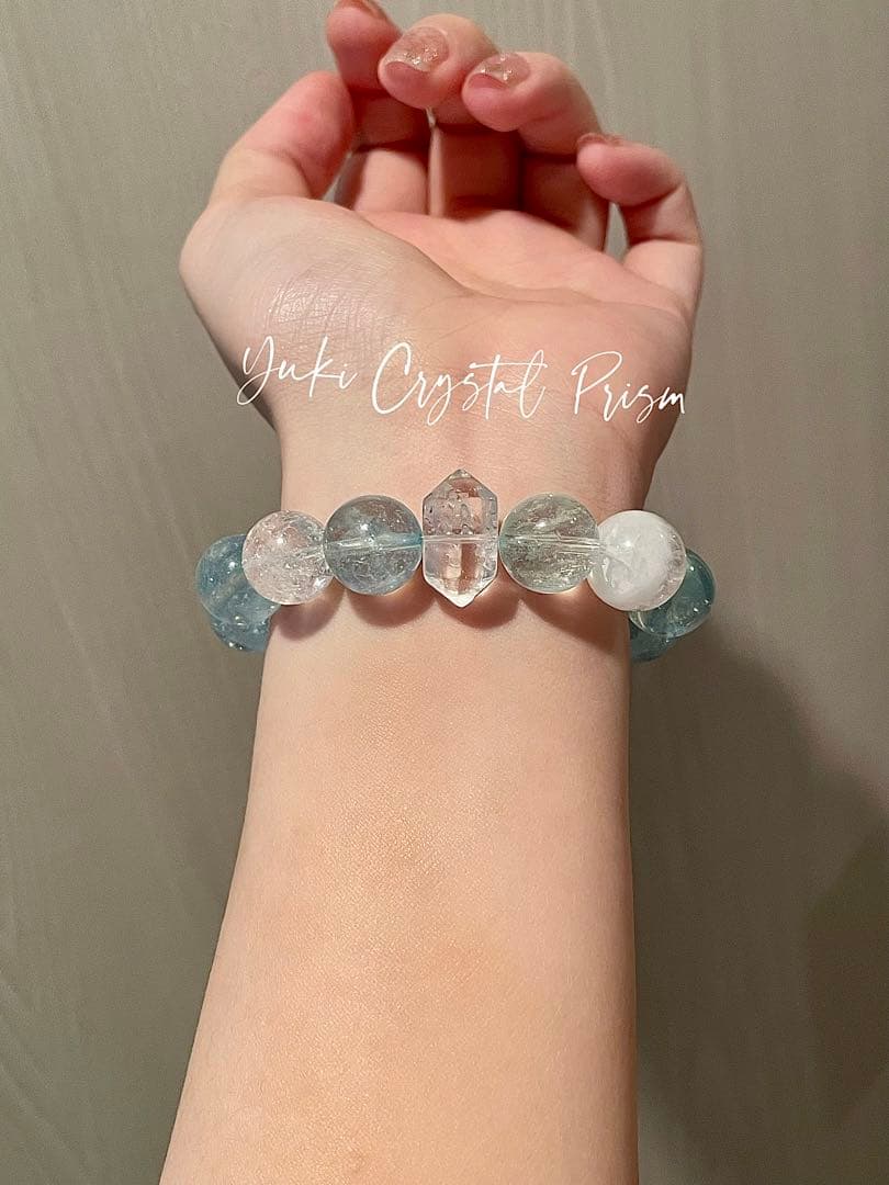 アクアマリン×ブルームーンストーン×ハーキマーダイヤモンド