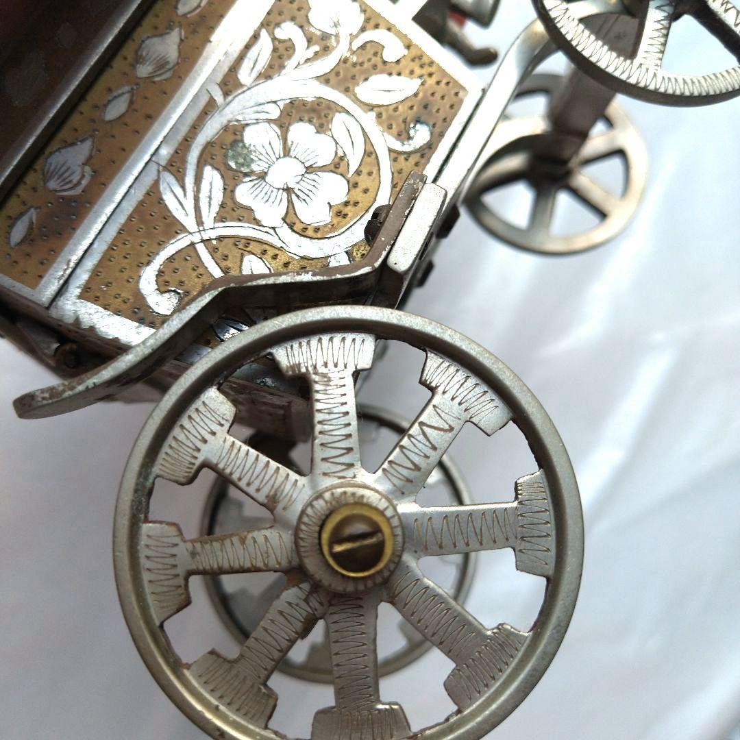 レア【アンティーク】馬車型 オルゴール 小物入れ 英国 イギリス 印度製