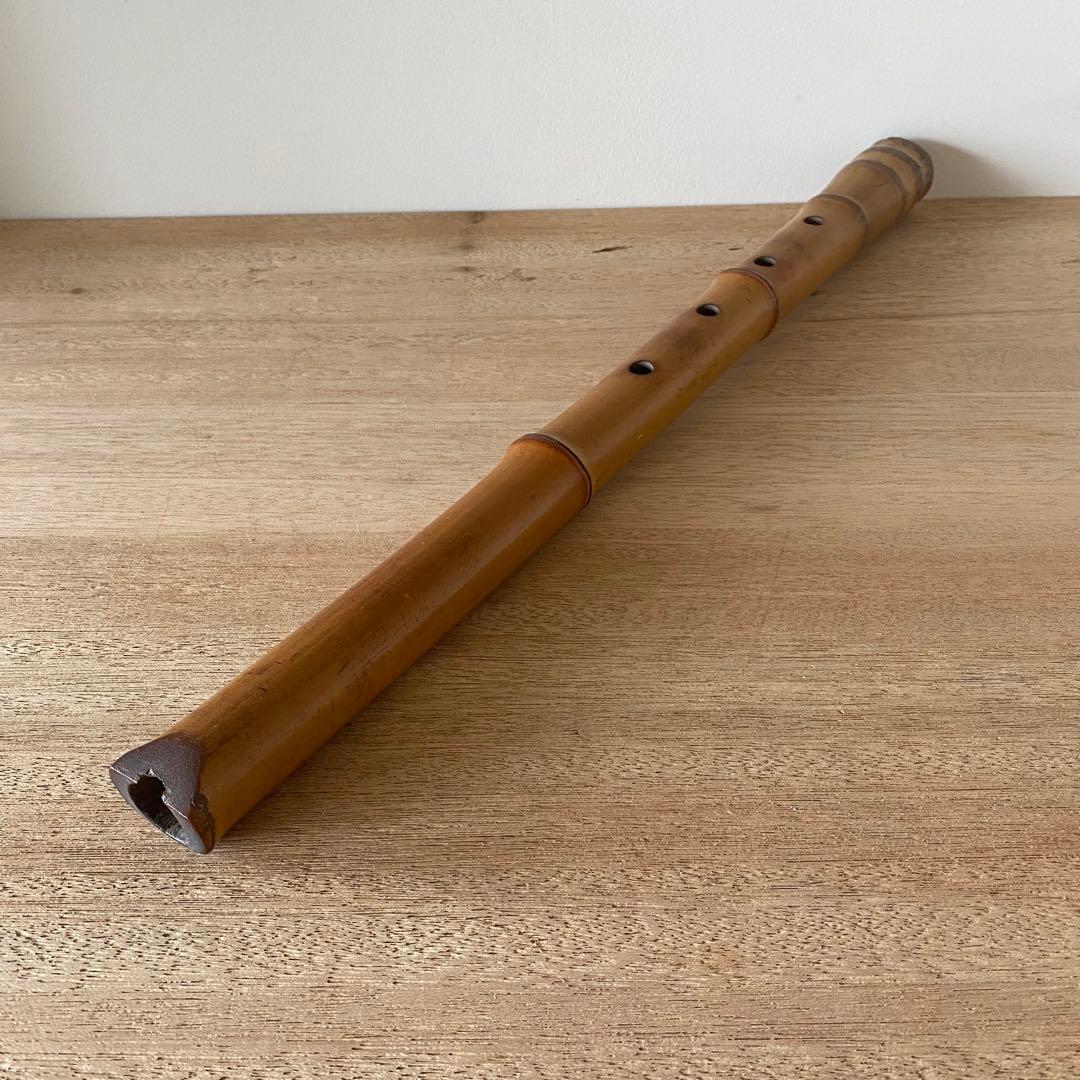 秋月銘　尺八　しゃくはち　竹製　和楽器　2本継ぎ　1尺8寸