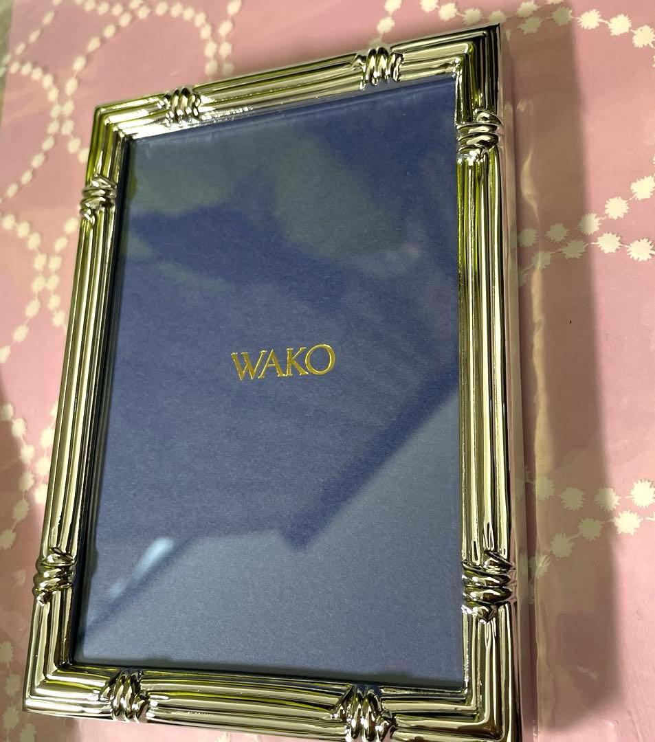 未使用美品　銀座WAKOプラチナ写真立て　スパイラル　箱等有