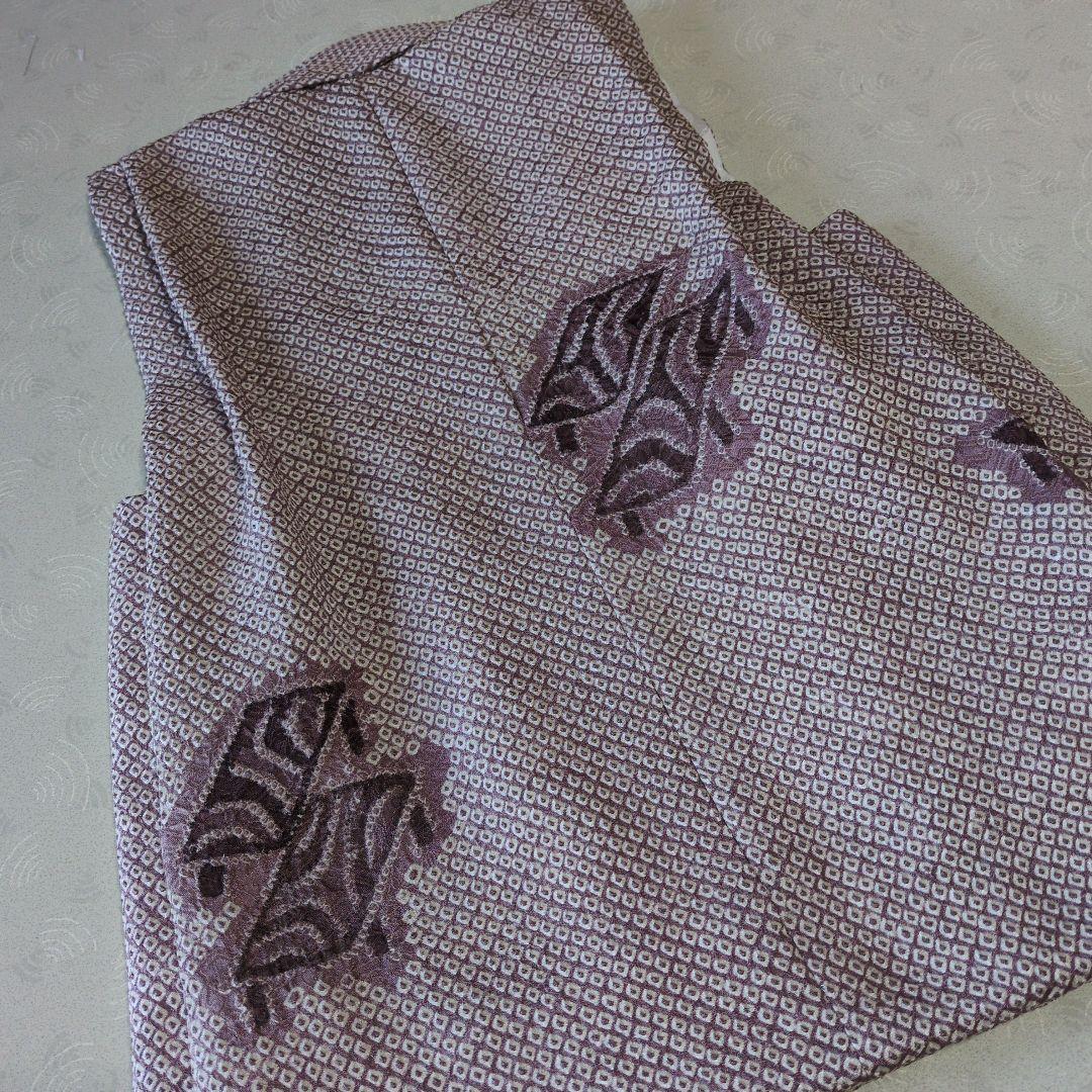 七五三３歳男の子正絹アンティーク着物と正絹総絞りの被布（長襦袢付き）