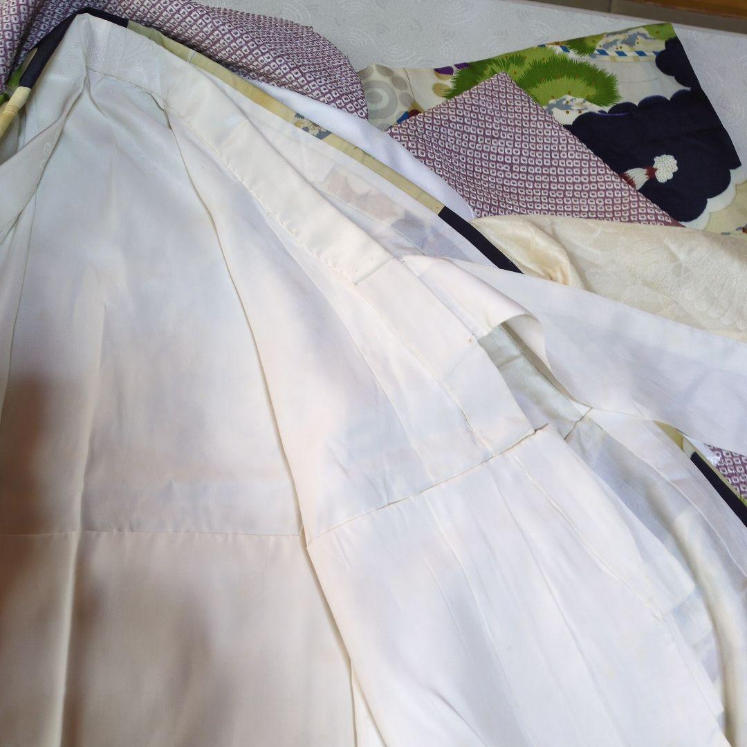 七五三３歳男の子正絹アンティーク着物と正絹総絞りの被布（長襦袢付き）