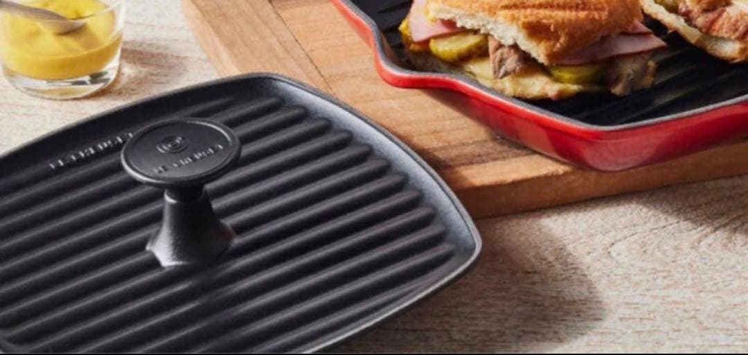 新品 未使用] ル・クルーゼ スクエア パニーニプレス