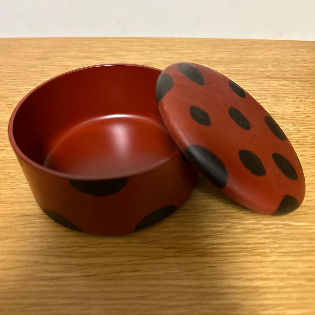 加藤那美子　作　漆弁当箱（水玉模様ミニ）