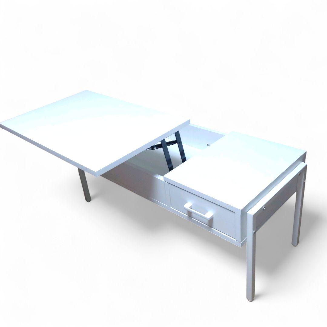 ＪＫプラン　昇降式 リビングテーブル　リフティング テーブル　ホワイト