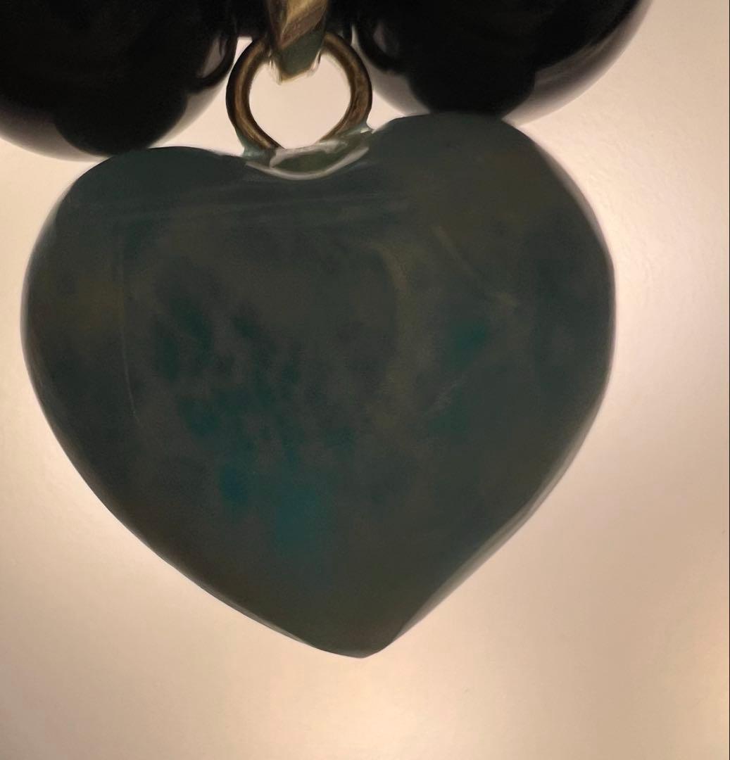 ドミニカ産ハートラリマー♡モリオンブレスレット　愛　平和　癒し　魔除け　厄除