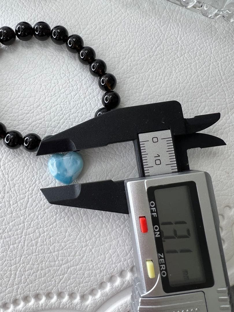 ドミニカ産ハートラリマー♡モリオンブレスレット　愛　平和　癒し　魔除け　厄除