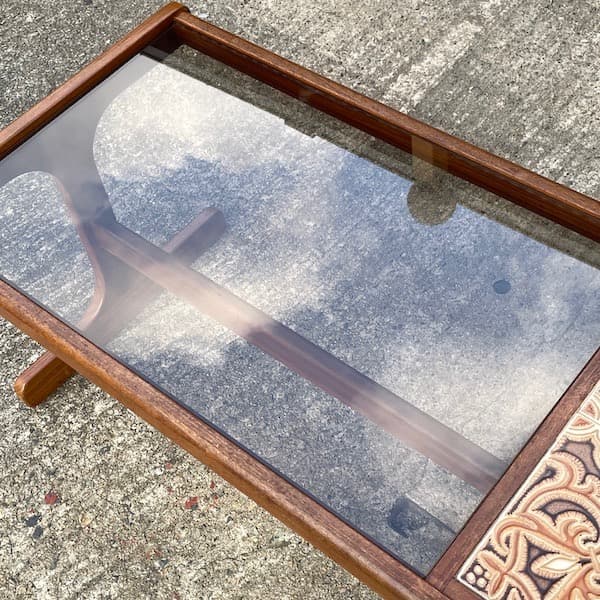 関西限定　送料別　ジープラン　ガラスコーヒーテーブル　タイルトップローテーブル2