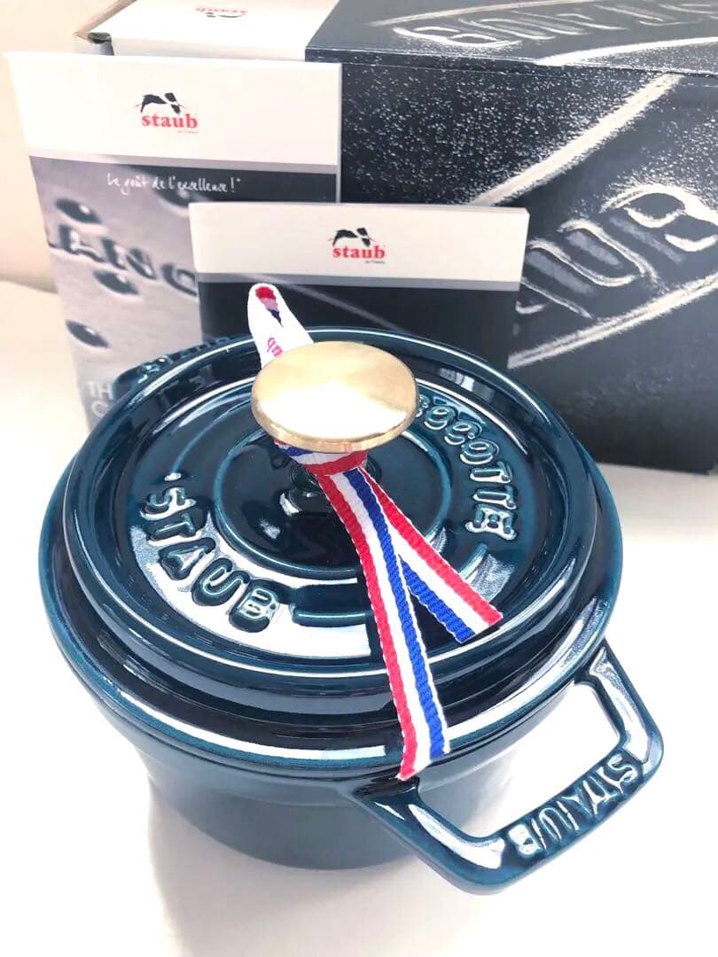 【新品】ストウブ ラウンド ラメール 14cm (生涯保証付) 真鍮ノブ