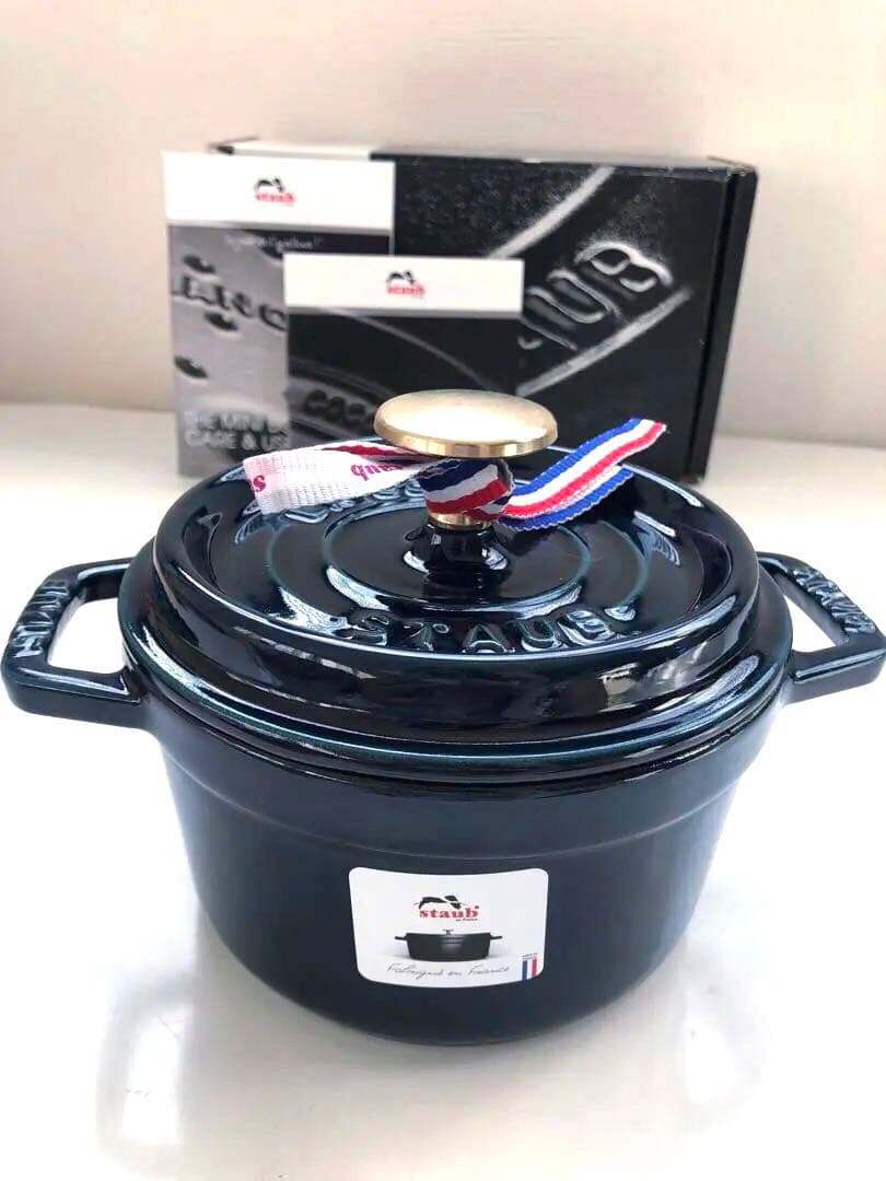 【新品】ストウブ ラウンド ラメール 14cm (生涯保証付) 真鍮ノブ