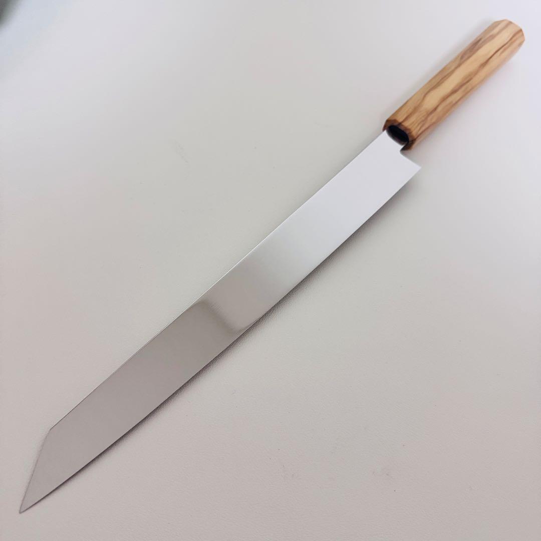 270mm 切付柳刃包丁 鏡面　オリーブウッド八角柄 刺身包丁 全鋼 和包丁