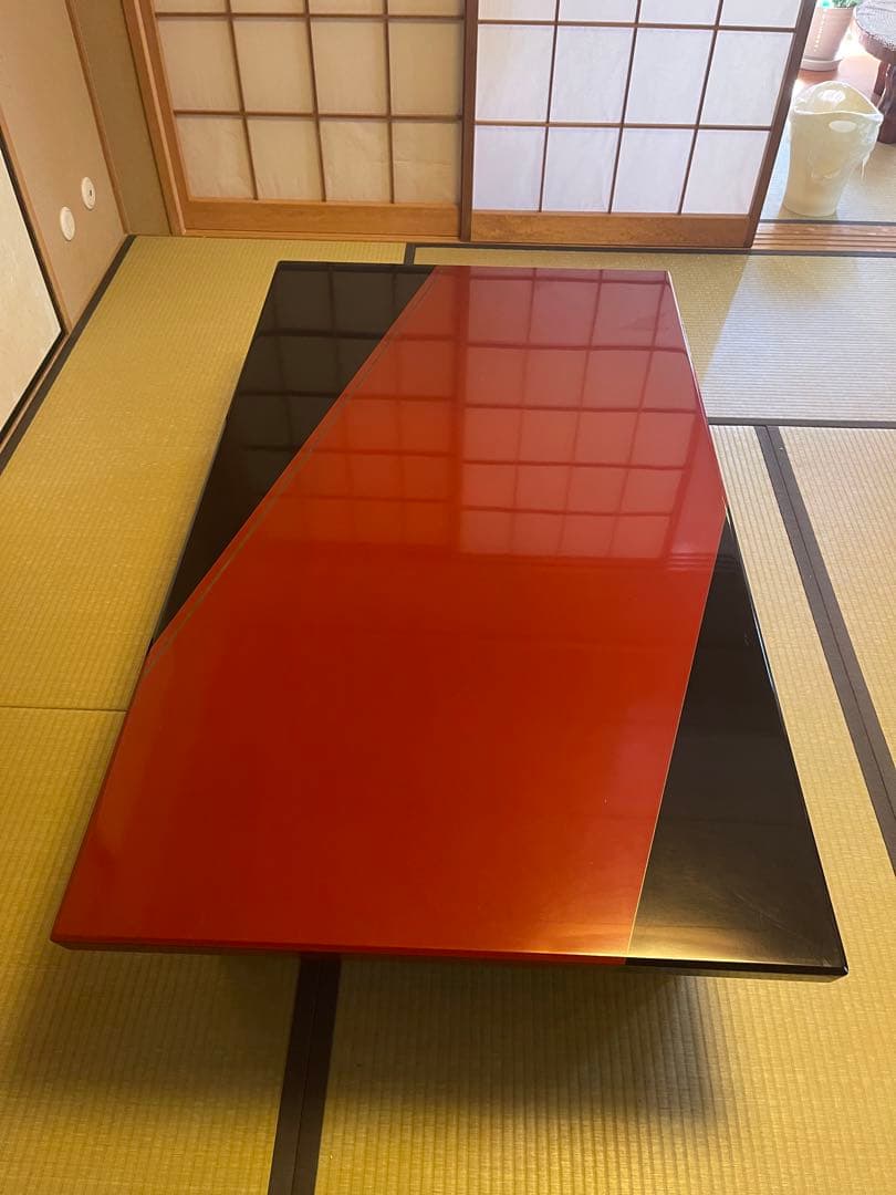 最高級　森繁家具　モリシゲ　うるし朱塗り　座卓