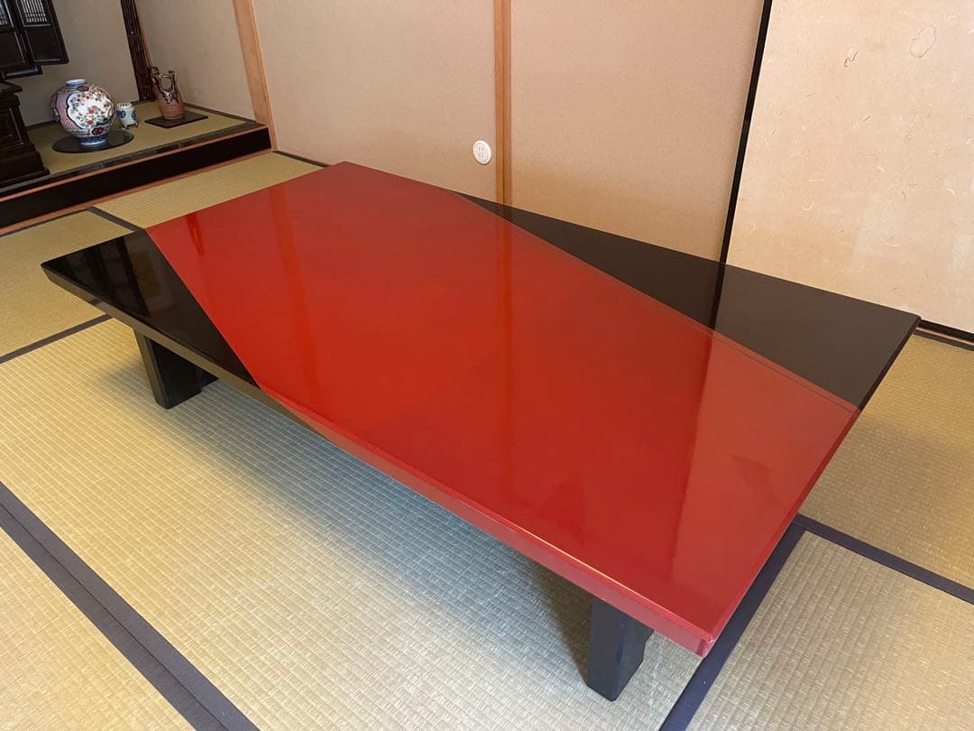 最高級　森繁家具　モリシゲ　うるし朱塗り　座卓