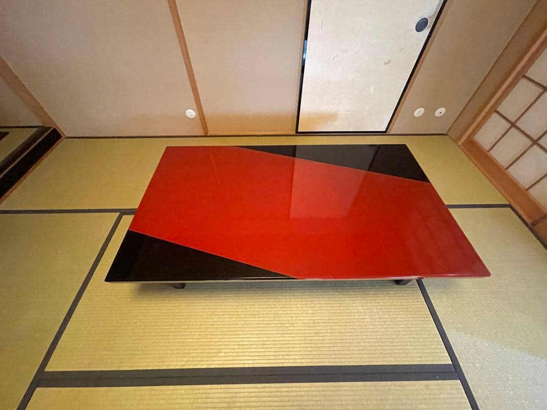 最高級　森繁家具　モリシゲ　うるし朱塗り　座卓