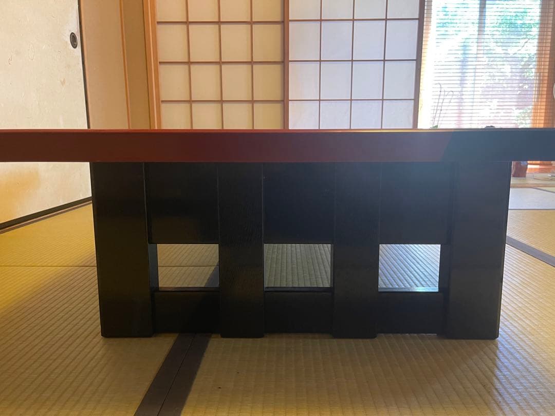 最高級　森繁家具　モリシゲ　うるし朱塗り　座卓