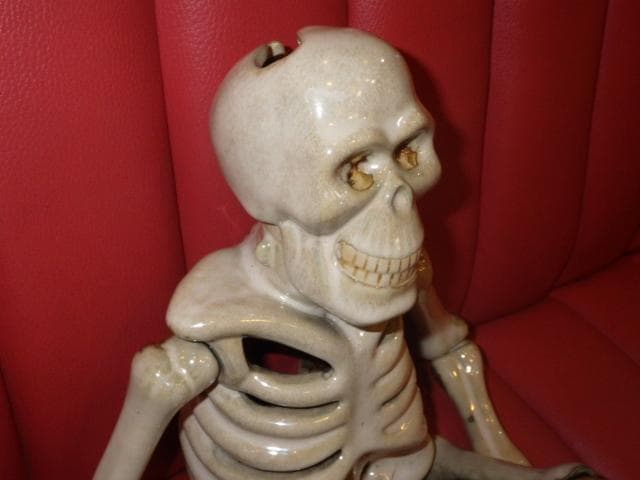 ビンテージ★スカル★キャンドルホルダー★灰皿★ハロウィン★お香★骨★置物★悪趣味