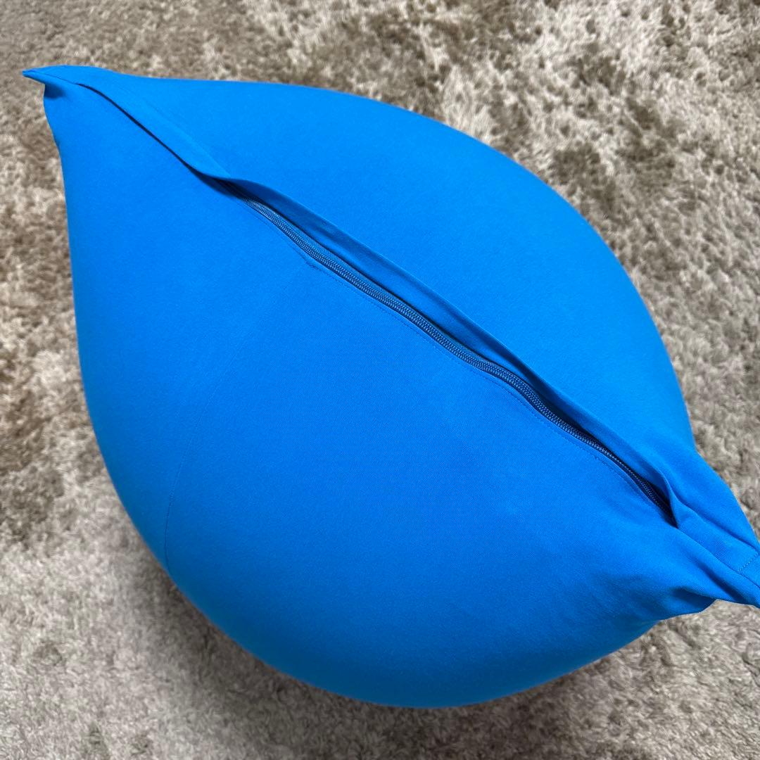 青 ビーズクッション ジッパー付き