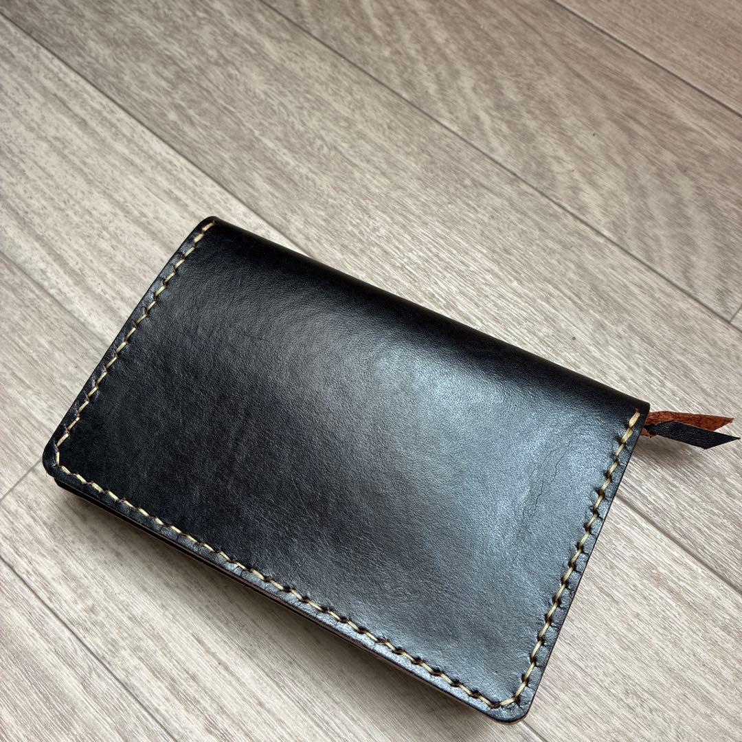 【茶芯ブラック】トラッカーウォレット　ミドル　真鍮　お札を折らずに収納