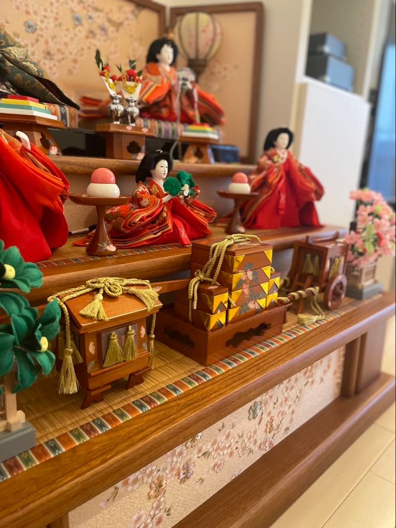 久宝堂　雛人形　3段　木目　段飾り　ひな人形　松屋町