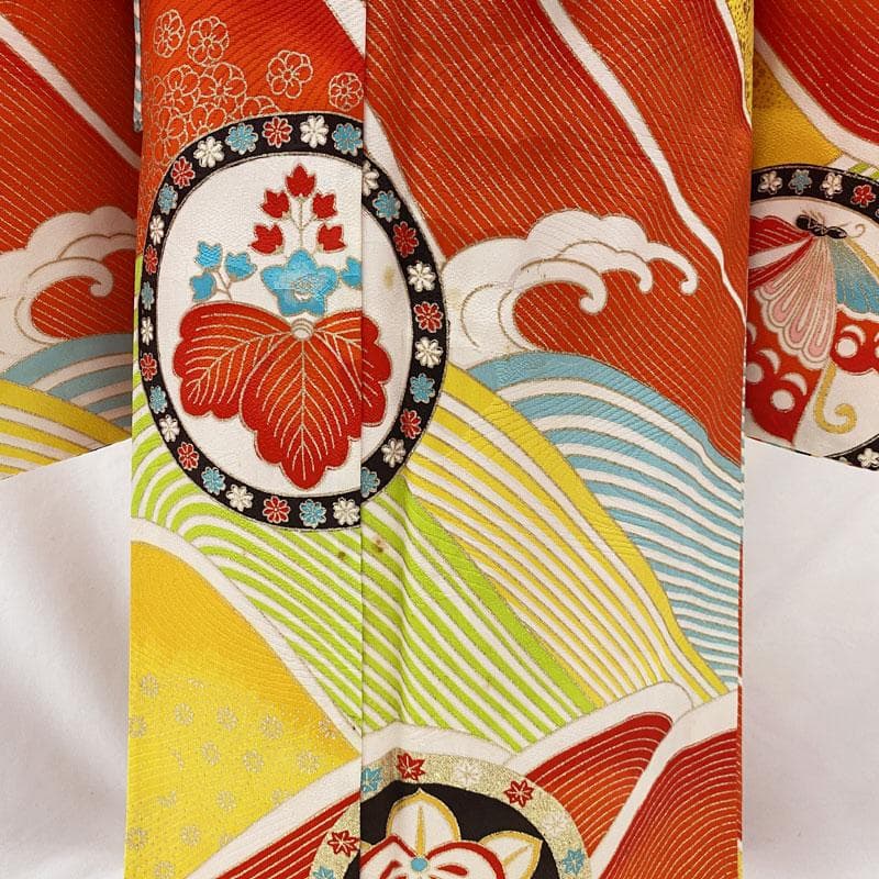 410ag72帯締め帯揚げしごき◎七五三 着物&袋帯&長襦袢 セミアンティーク