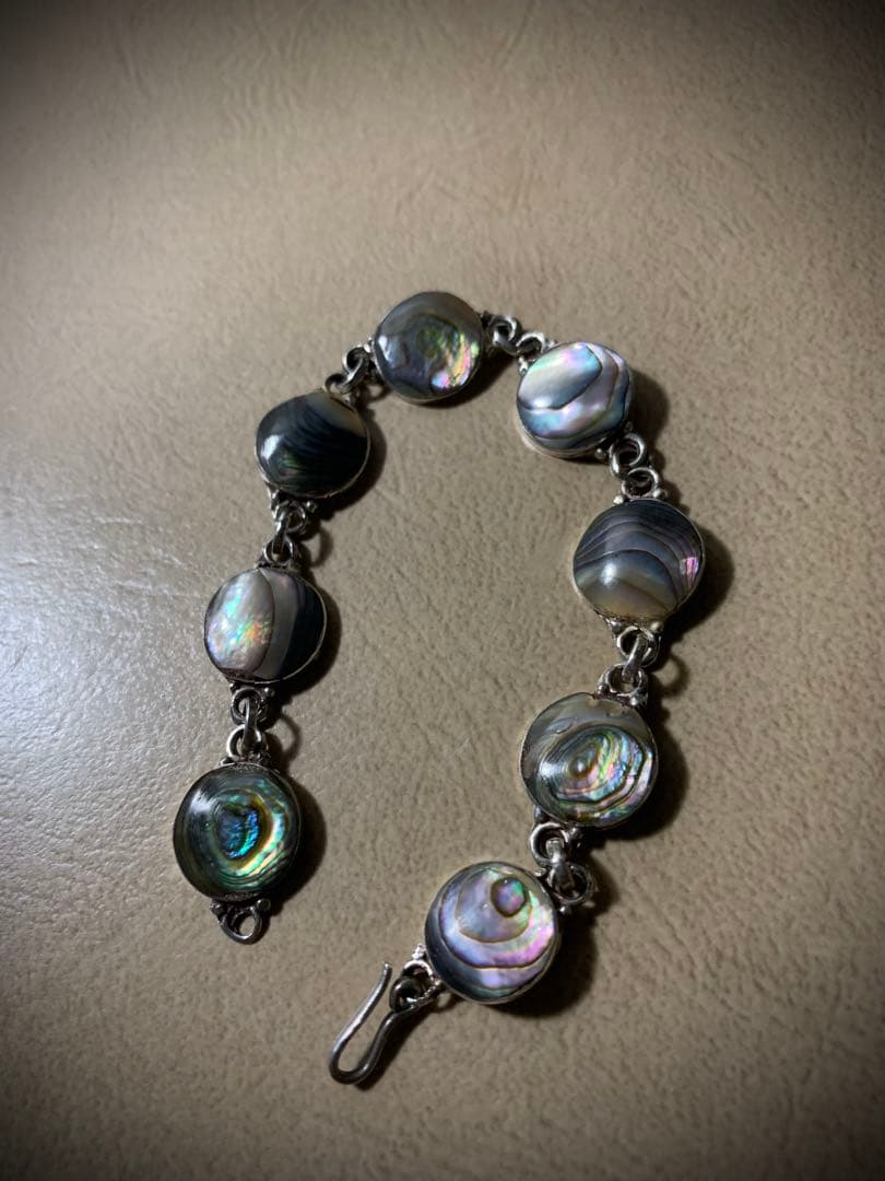 希少　ビンテージ　メキシカンジュエリー　シェルビーズ ブレスレット　925