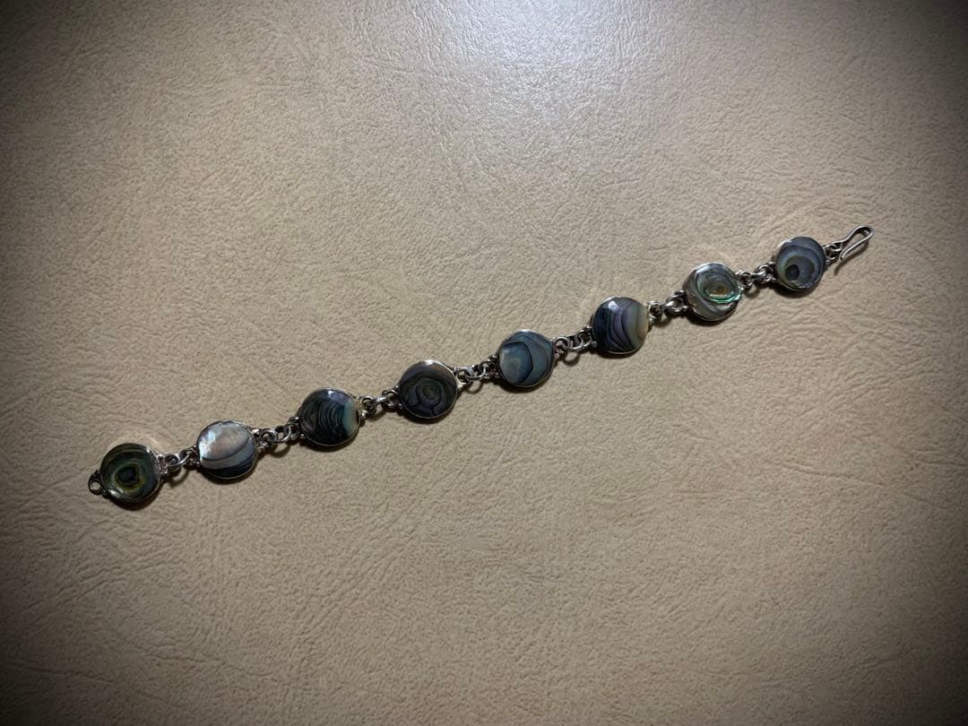 希少　ビンテージ　メキシカンジュエリー　シェルビーズ ブレスレット　925