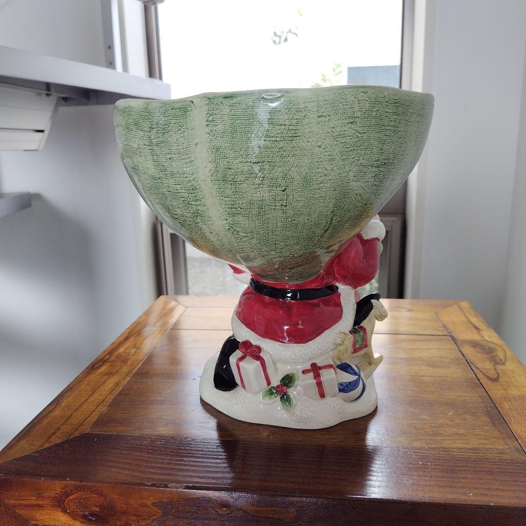 美品です！レア 海外アンティーク 陶器 サンタクロース コンポート皿