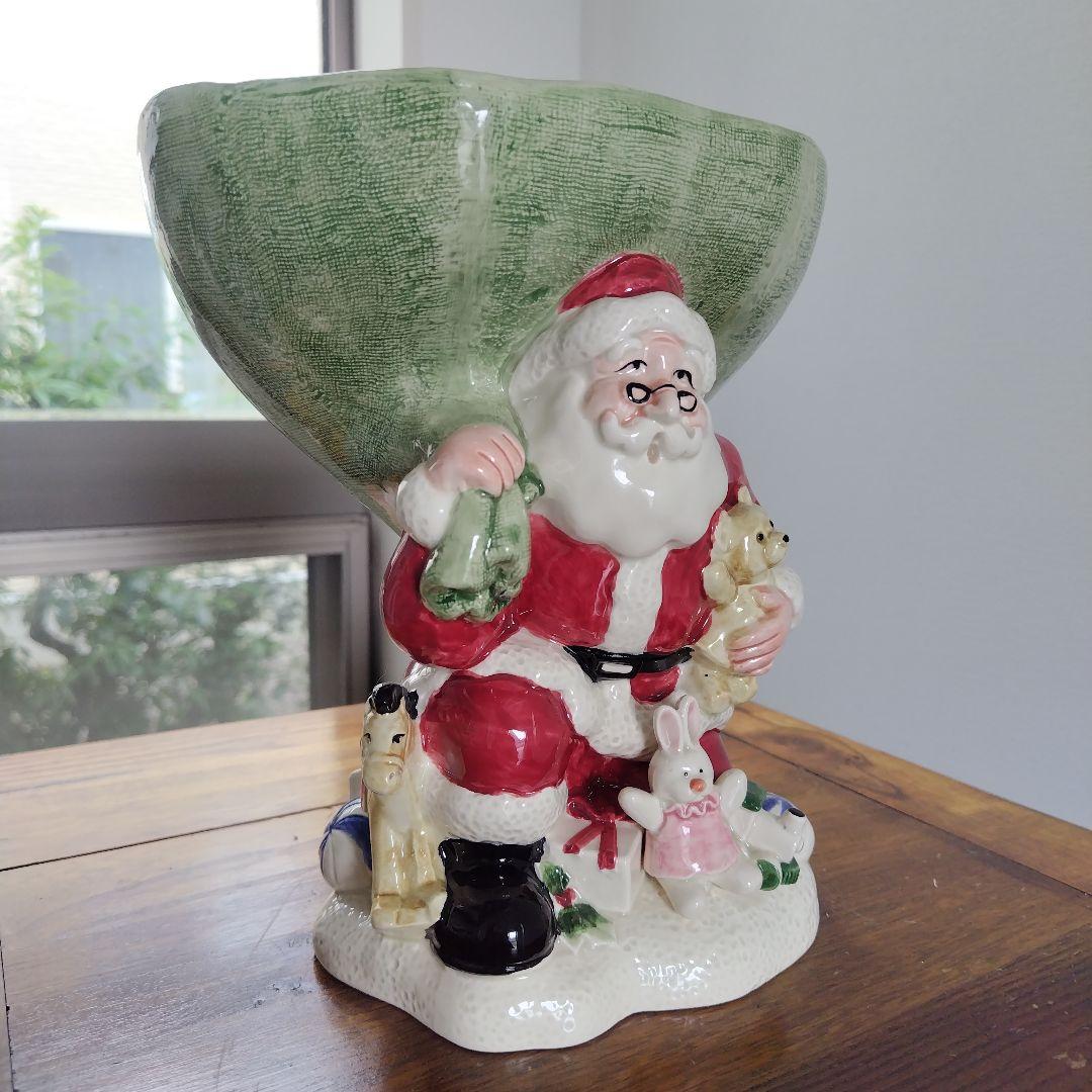 美品です！レア 海外アンティーク 陶器 サンタクロース コンポート皿