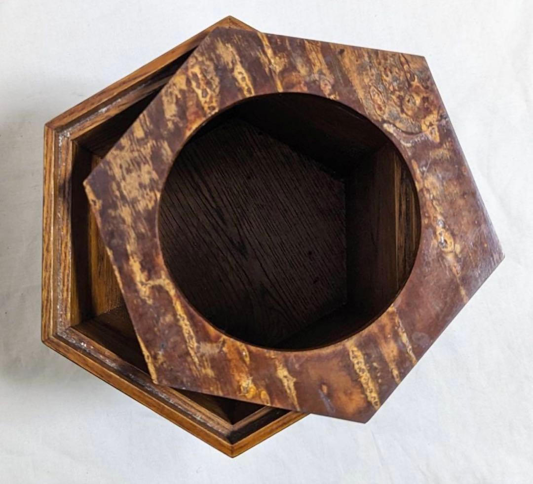 桜皮細工 樺細工 天然木 木製 ゴミ箱(チリ箱)18cm×18cm×21cm